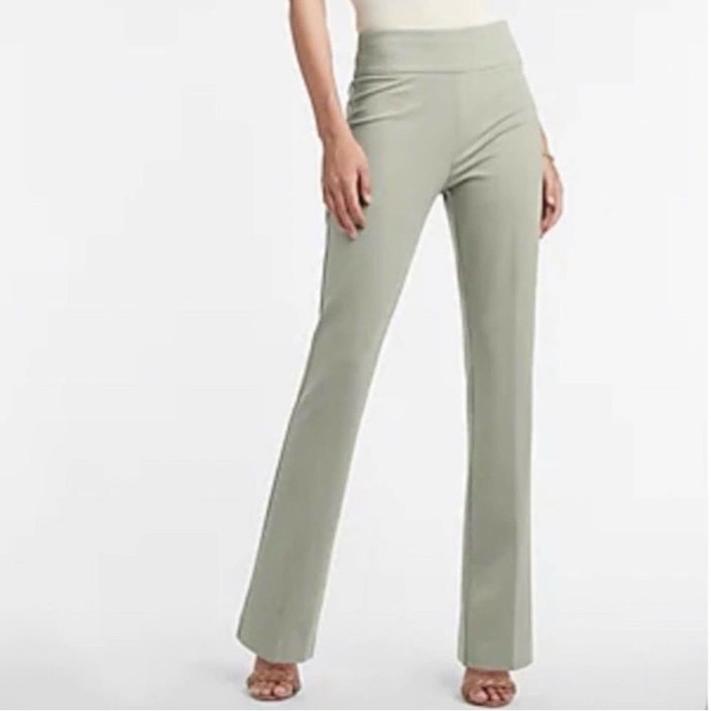 EXPRESS NWT High Waisted Bootcut Pull On Ponte Pant Sage Green Medium